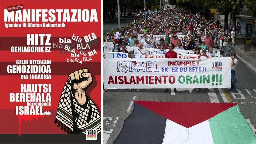 Manifestación el domingo en Pamplona para exigir el fin del genocidio y romper relaciones con Israel