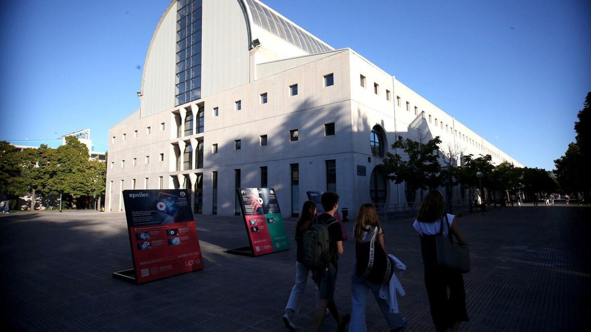 Aulario de la UPNA, en una foto de archivo. Navarra destaca en el ranking de innovación por su producción científica.