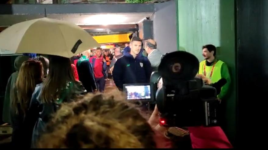 Llegada del Athletic a Las Llanas