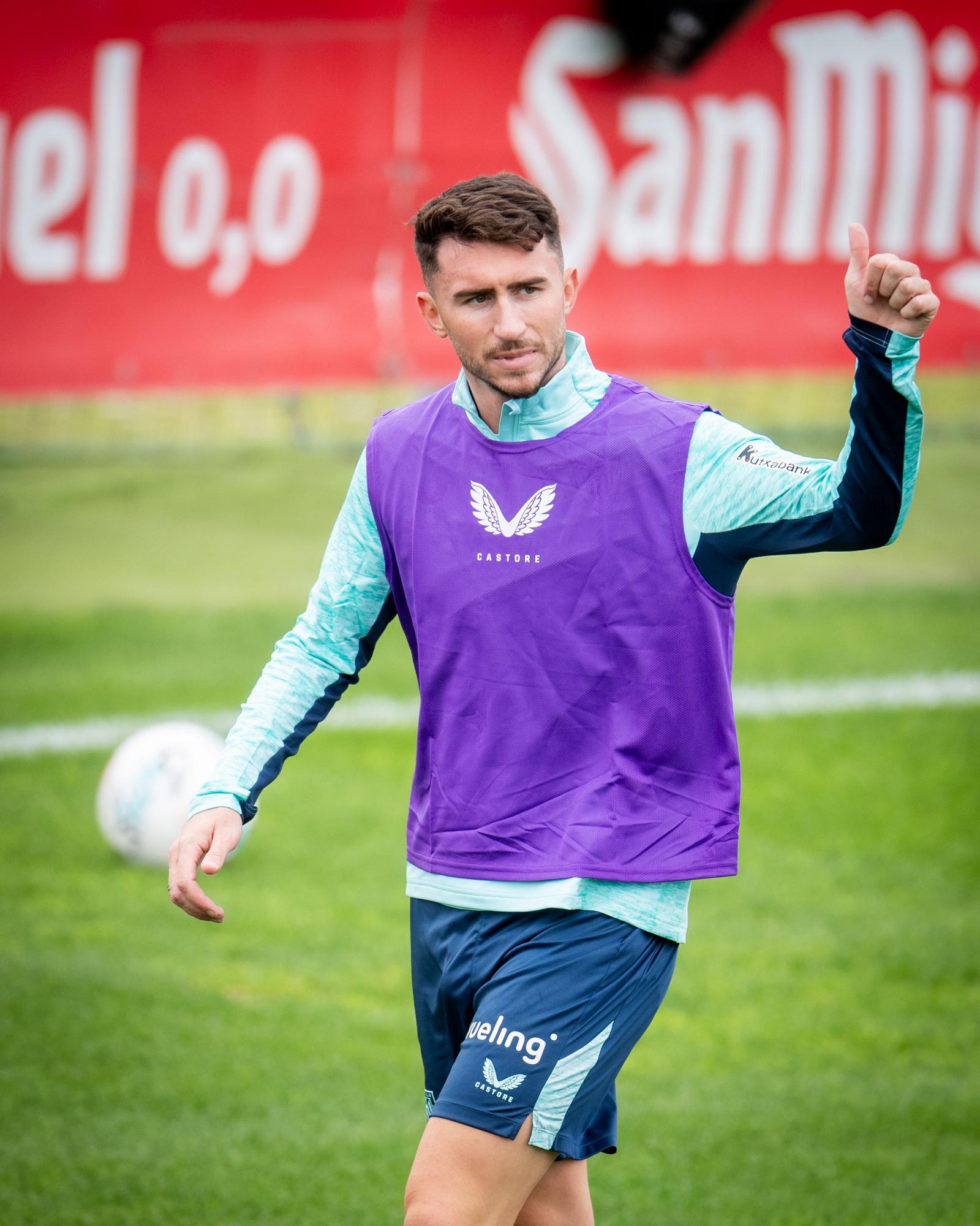 Primer entrenamiento de Laporte con el Athletic
