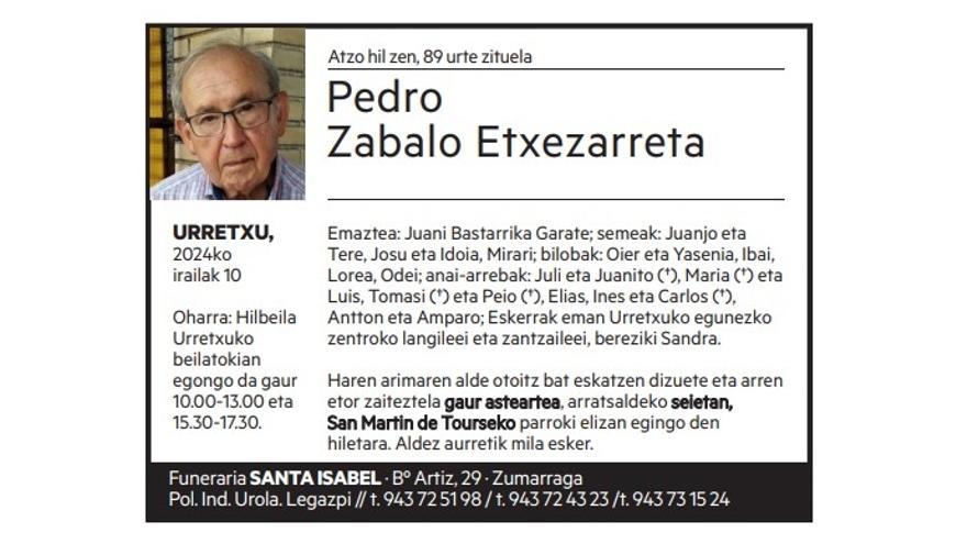 PEDRO ZABALO ETXEZARRETA