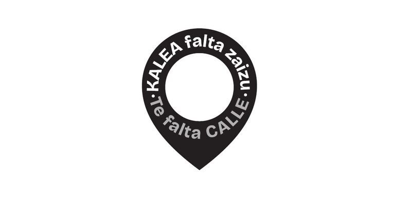 Logo de la campaña &#039;Te falta calle/Kalea falta zaizu&#039;.
