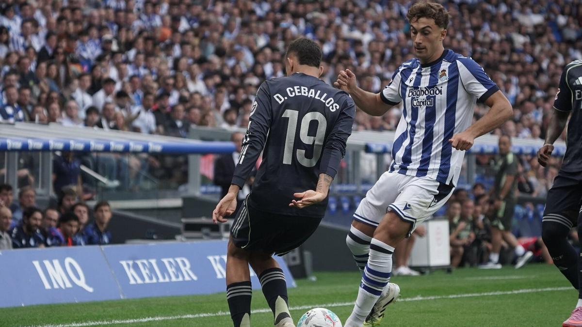 Mikel Goti ha debutado con el primer equipo en Anoeta.