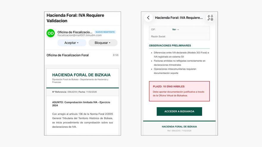 Alertan de un fraude relacionado con la declaración del IVA en Bizkaia