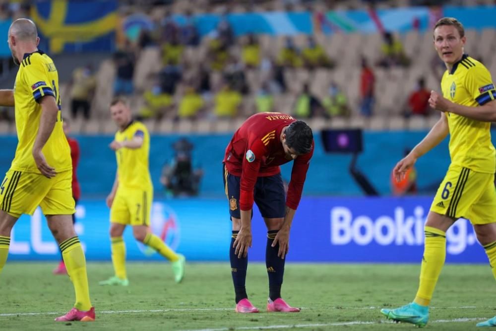Imágenes del partido España-Suecia de la Eurocopa.