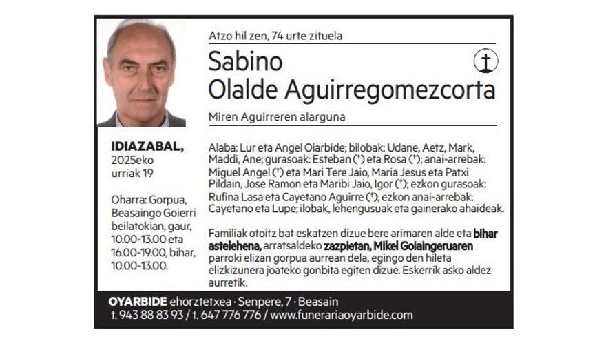 Sabino Olalde Aguirregomezcorta