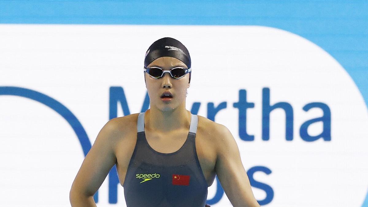 Yu Zidi, de 12 años, durante una de las pruebas en Singapur.