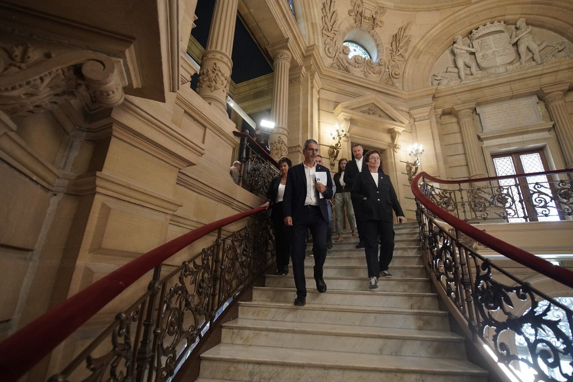 El alcalde de Donostia, Eneko Goia, tras la comparecencia en la que ha anunciado su adiós
