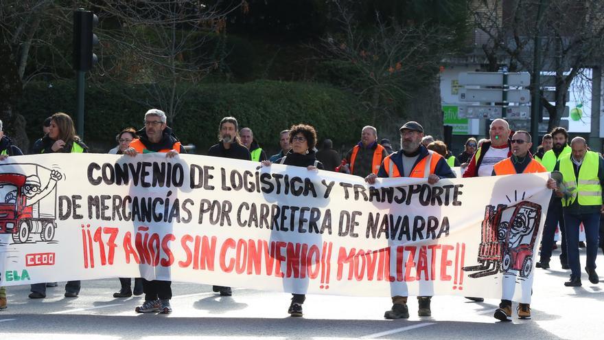 El transporte de mercancías cierra su cuarto día de huelga en Navarra con menor movilización