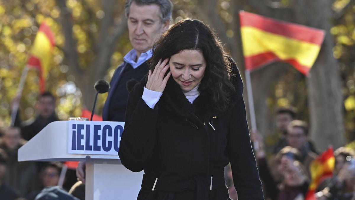 Isabel Díaz Ayuso, en el mitin del pasado domingo