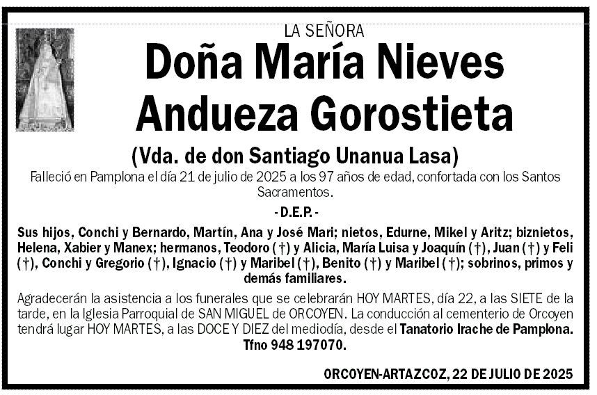 María Nieves Andueza Gorostieta