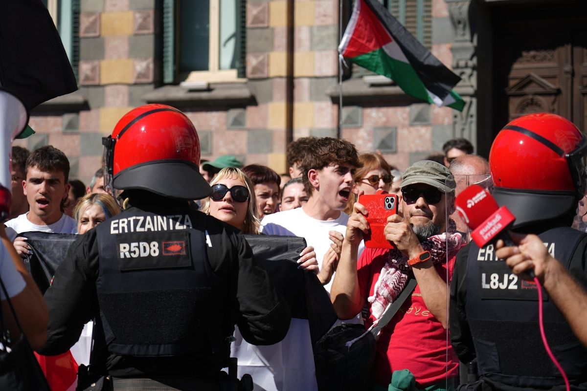 Manifestación en Bilbao en apoyo al pueblo palestino y a la flotilla