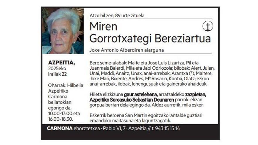 Miren Gorrotxategi Bereziartua
