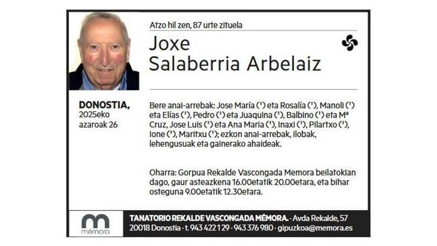 JOXE SALABERRIA ARBELAIZ