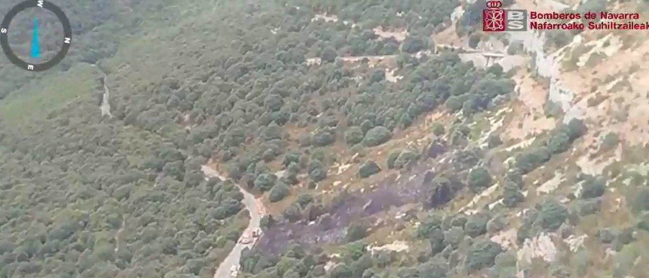 Incendio en el puerto de Etxauri