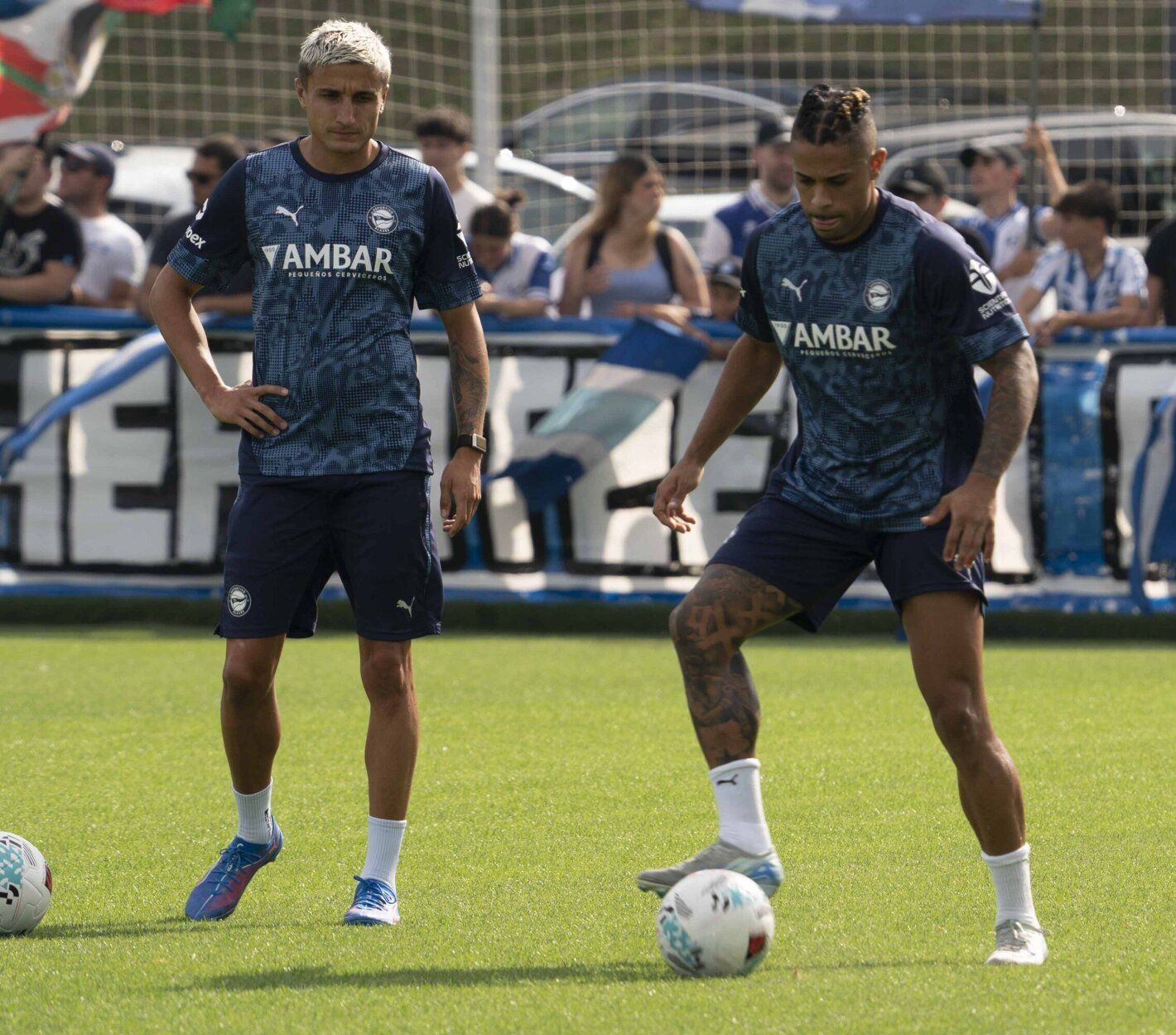 Mariano junto a Tenaglia en un entrenamiento de esta temporada
