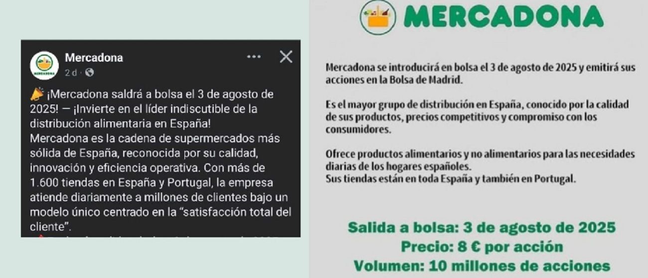 Algunos de los mensajes falsos publicados.
