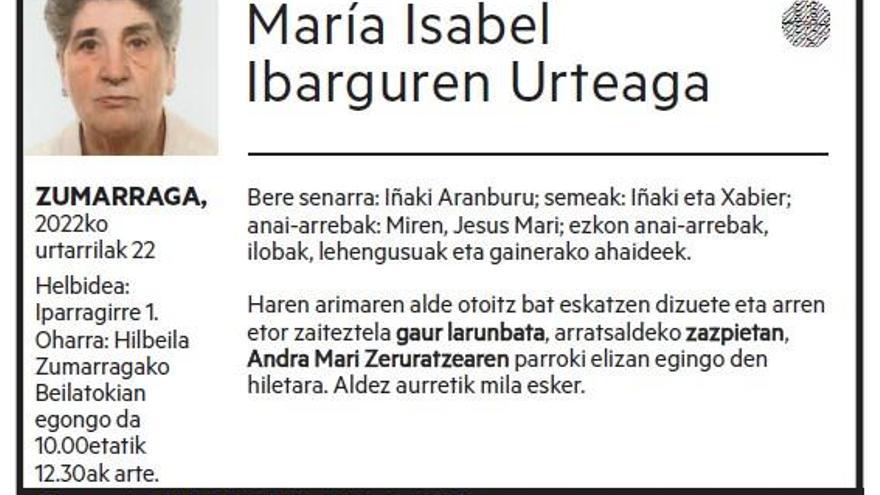 María Isabel Ibarguren Urteaga