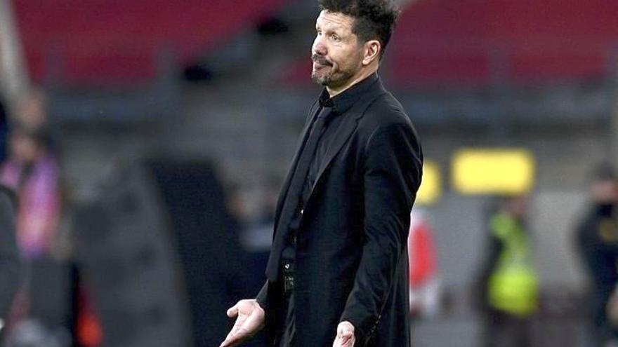 Simeone, en el partido contra el Almería