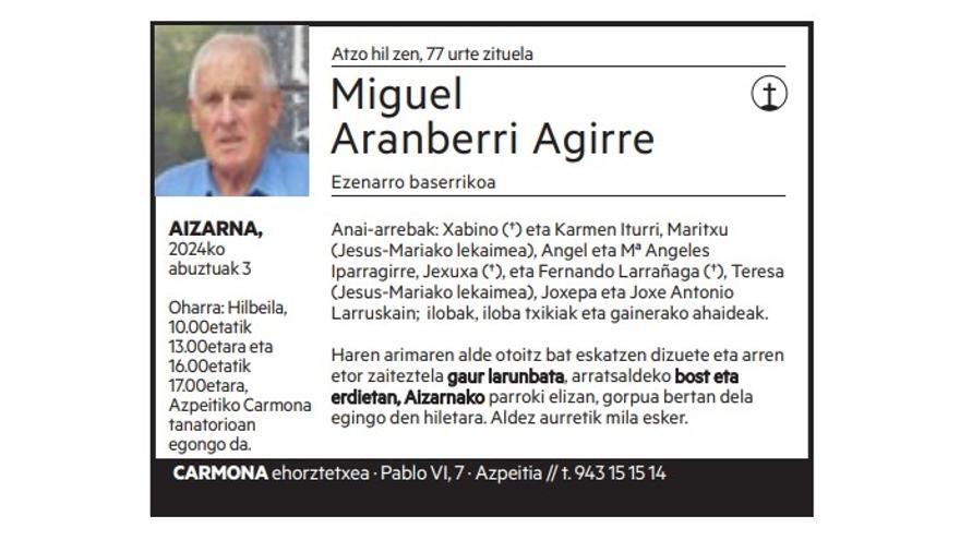 MIGUEL ARANBERRI AGIRRE