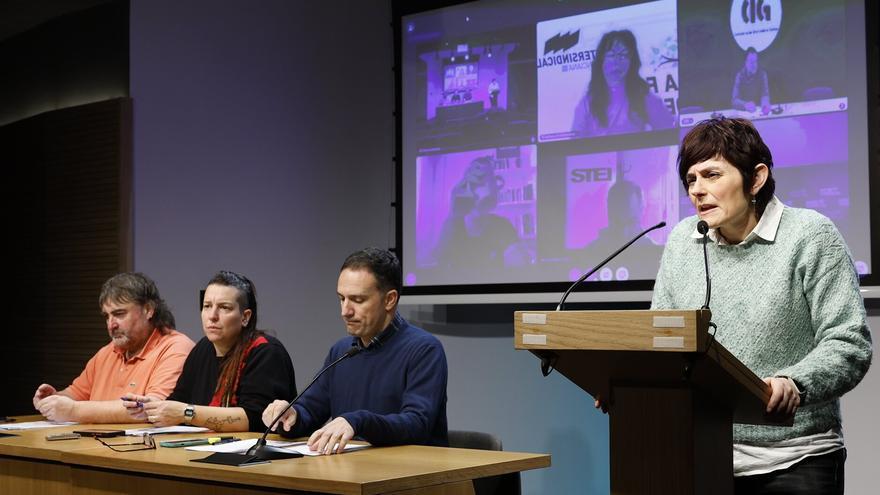 ELA, LAB, STEILAS, HIRU y Etxalde registran la huelga general del 17 de marzo en Navarra