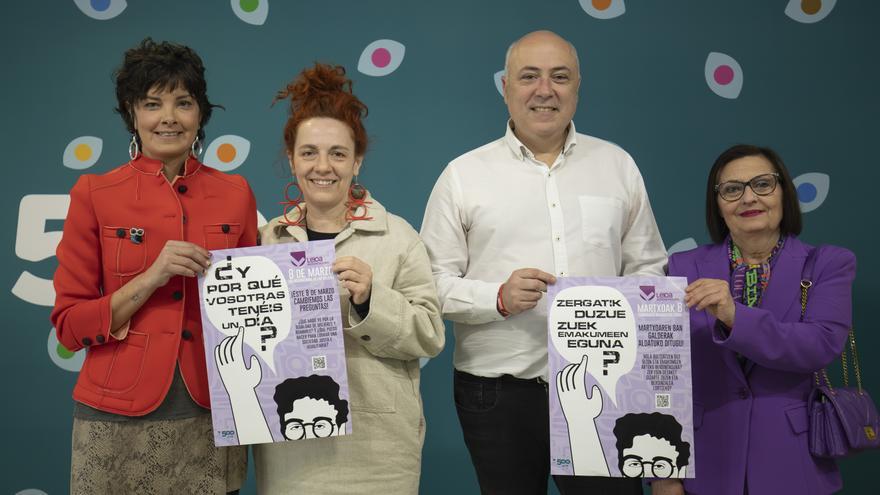 ‘¿Y por qué vosotras tenéis un día?’ Leioa contesta en el 8-M