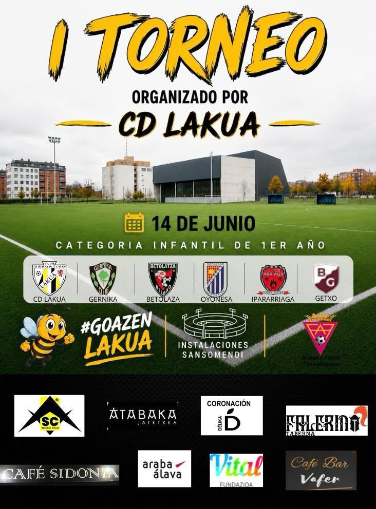 Cartel de la categoría infantil de la primera edición del Torneo CD Lakua.