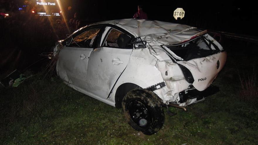 Estado en el que quedó el coche tras el siniestro.