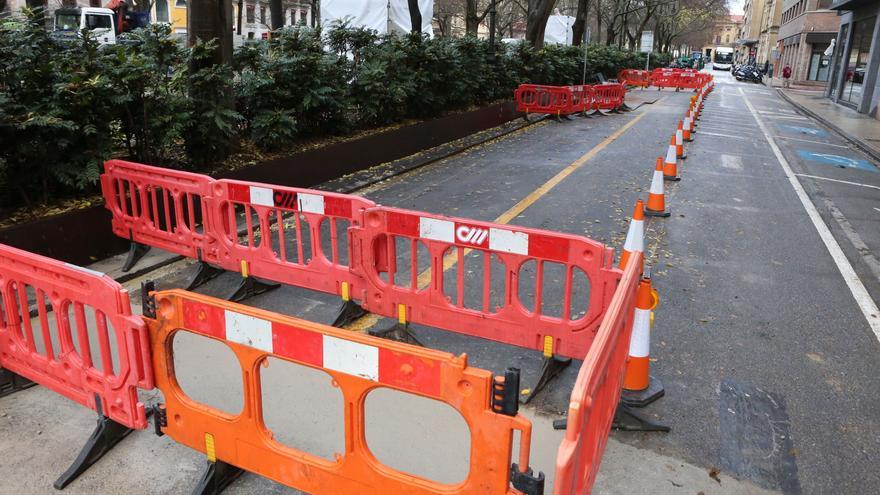 Paseo Sarasate: vallado, acopio de materiales y maquinaria pesada desde el miércoles