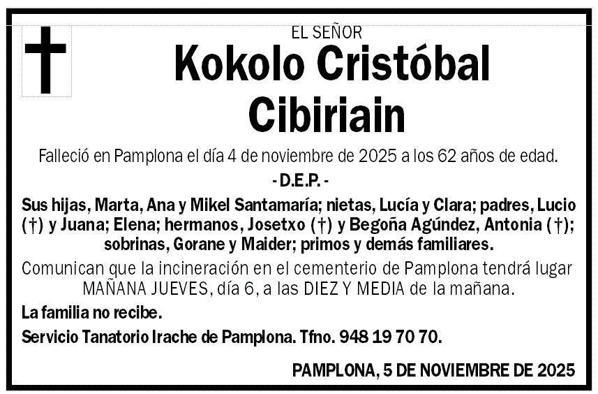 Kokolo Cristóbal Cibiriain