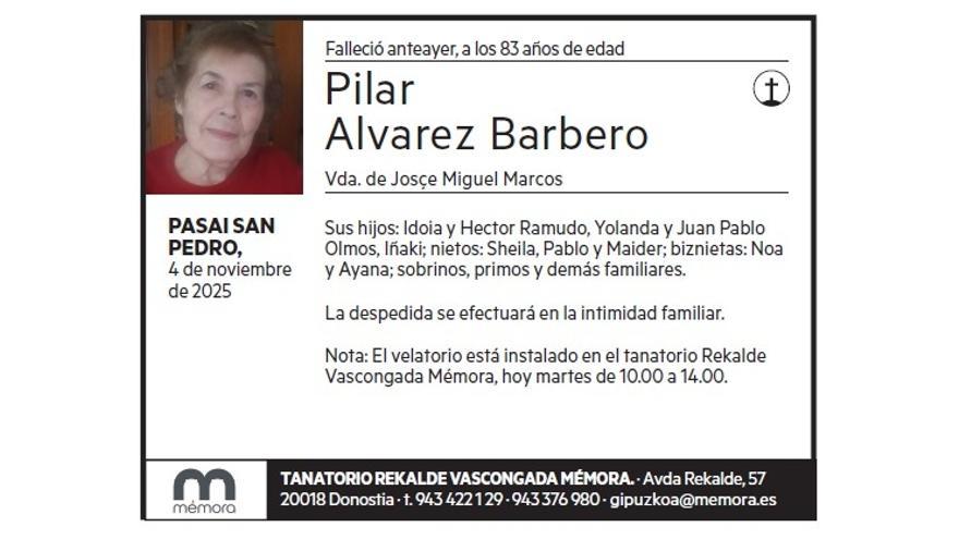 PILAR ALVAREZ BARBERO