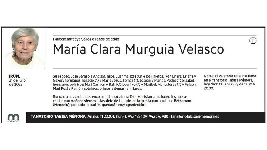 MARIA CLARA MURGUIA VELASCO