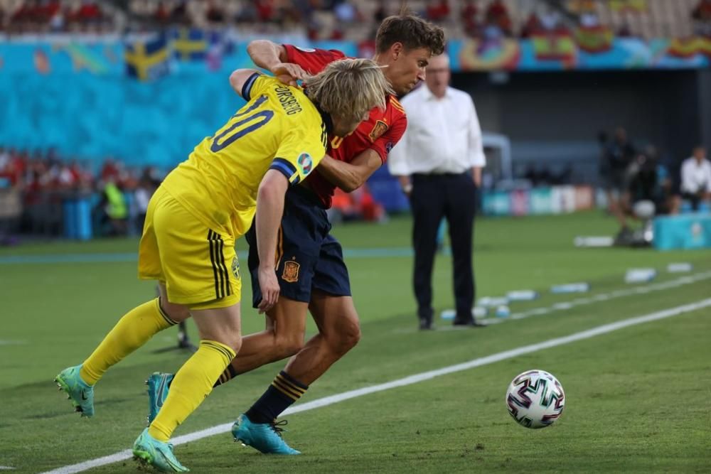 Imágenes del partido España-Suecia de la Eurocopa.