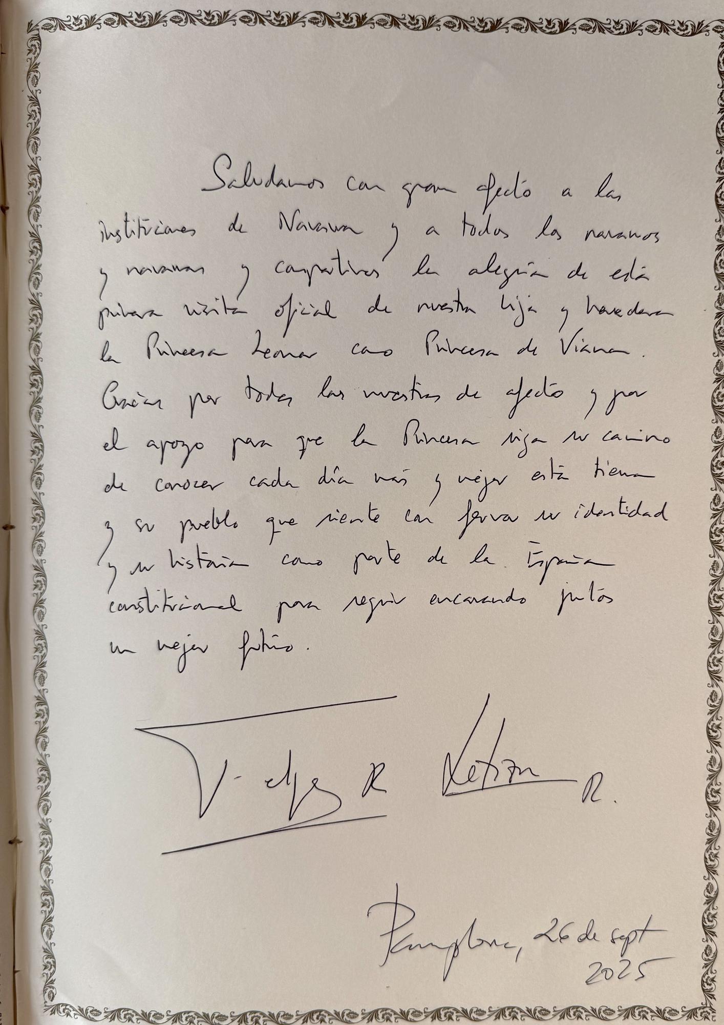 Visita de Felipe de Borbón, Leonor y Letizia a Navarra (viernes 26 de septiembre de 2025)