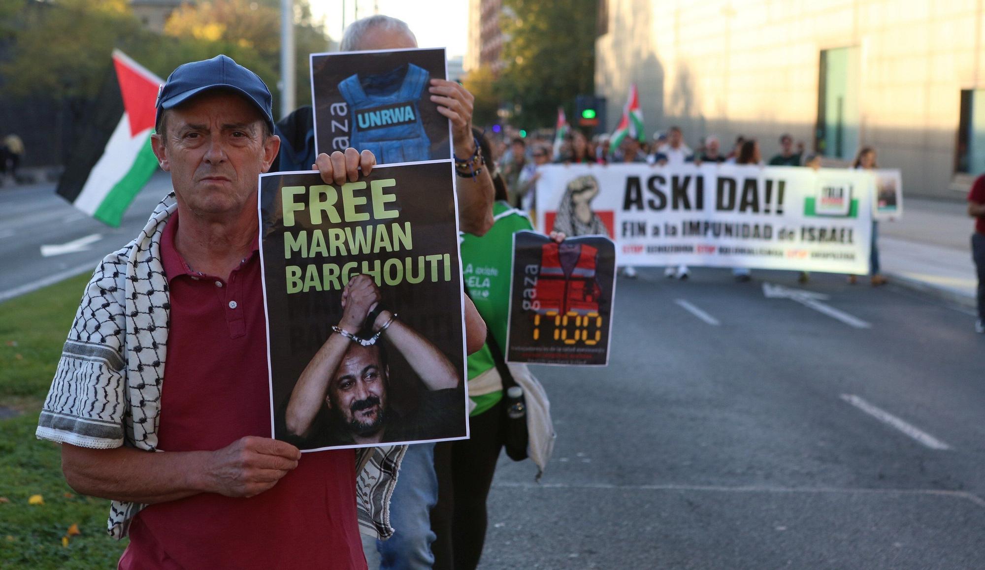 Una manifestación en Pamplona reclama el final del "colonialismo y la ocupación" en Palestina