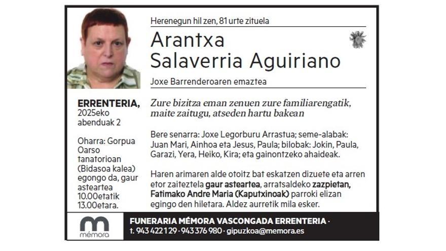 ARANTXA SALAVERRIA AGUIRIANO