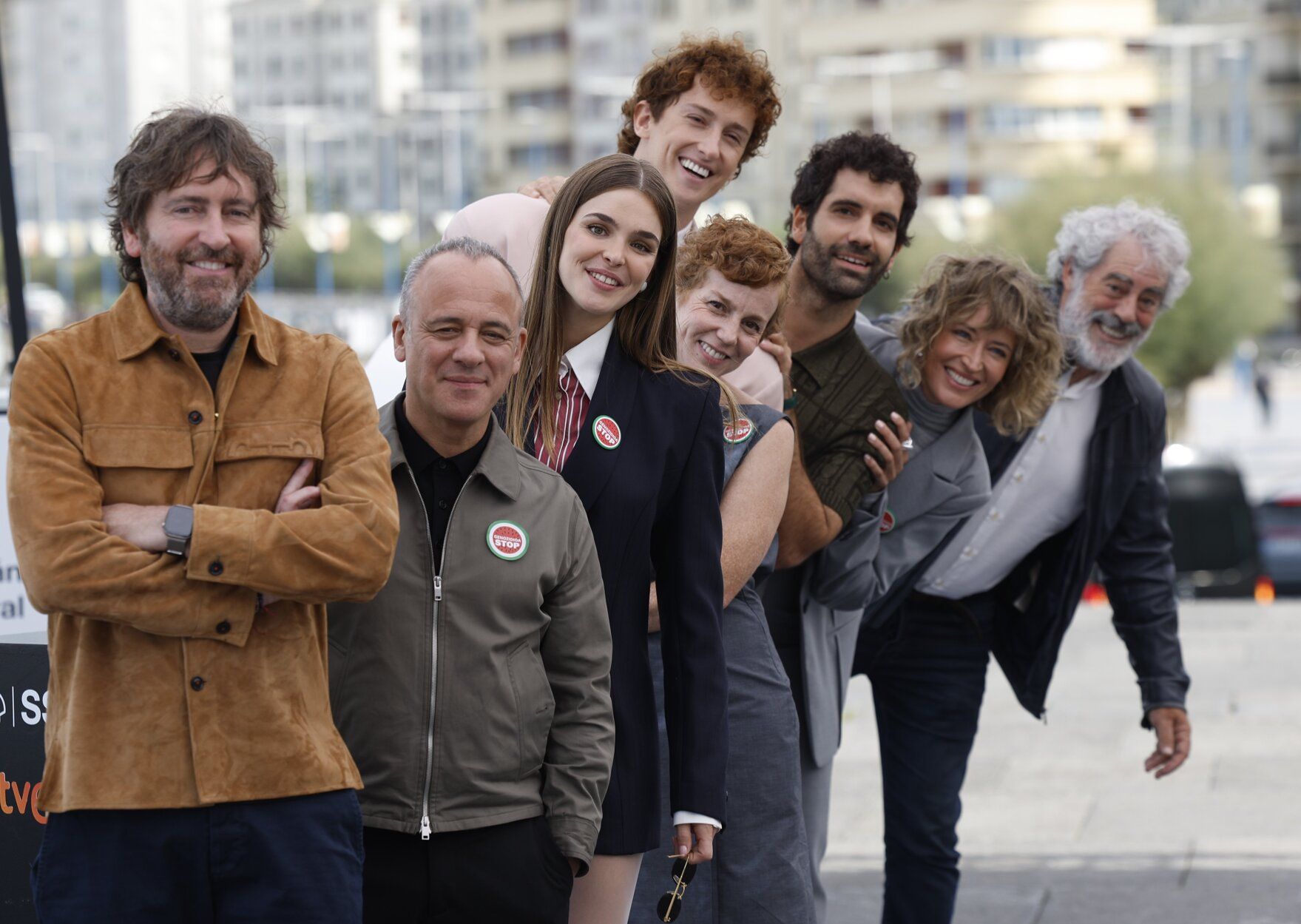 Los protagonistas de la gran pantalla posan en el Zinemaldia