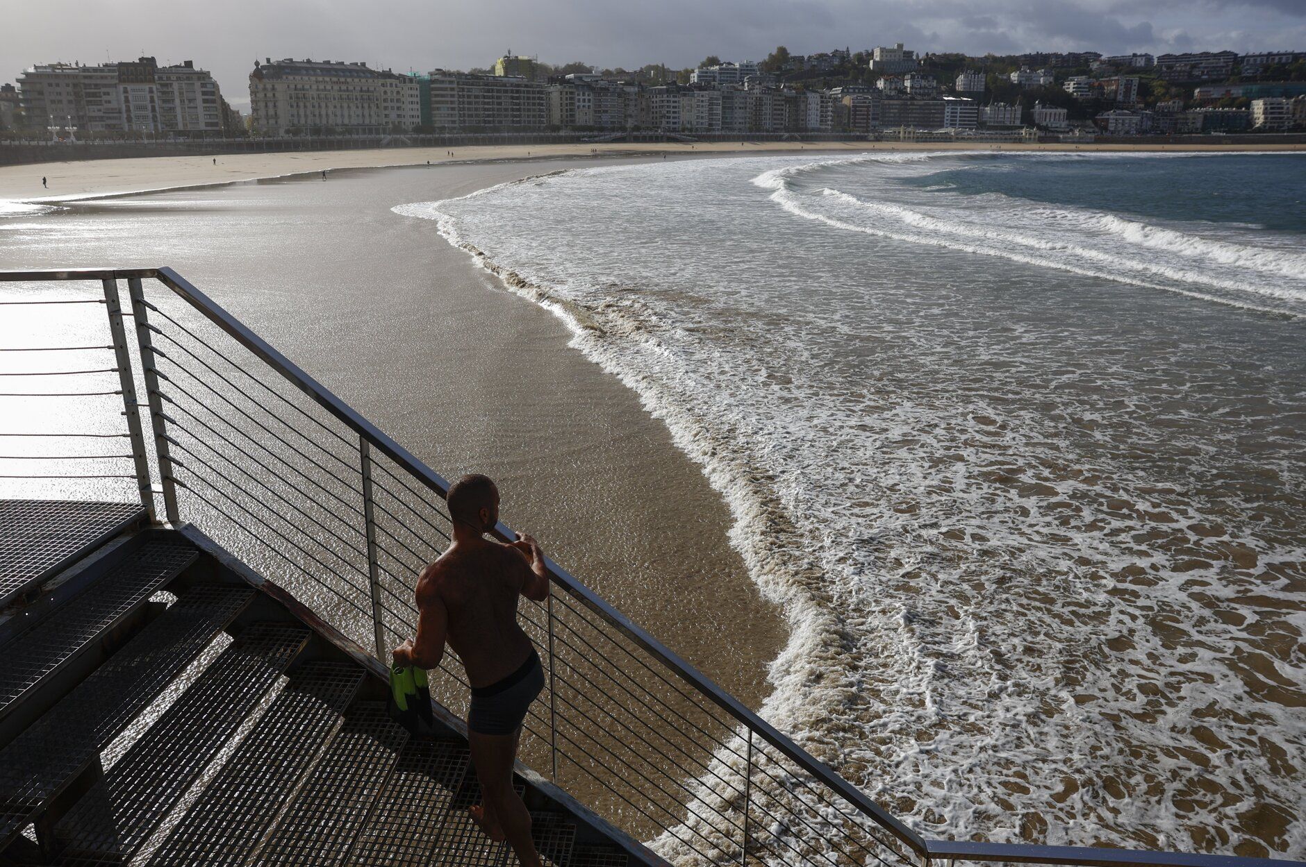 El efecto de la borrasca Benjamín en Donostia