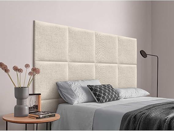 DHOME Cabecero Tapizado Compuesto de Paneles Autoadhesivos