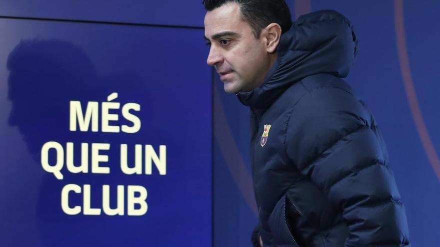 Xavi Hernández, tras una rueda de prensa.