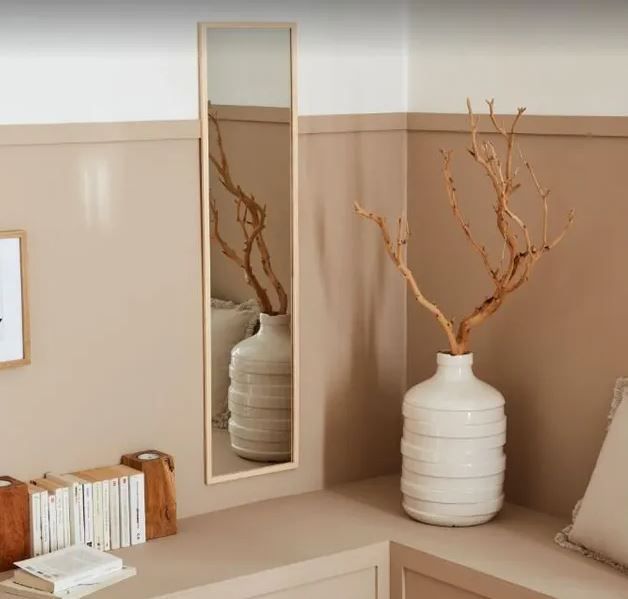 Espejo enmarcado de pared rectangular Natural wood