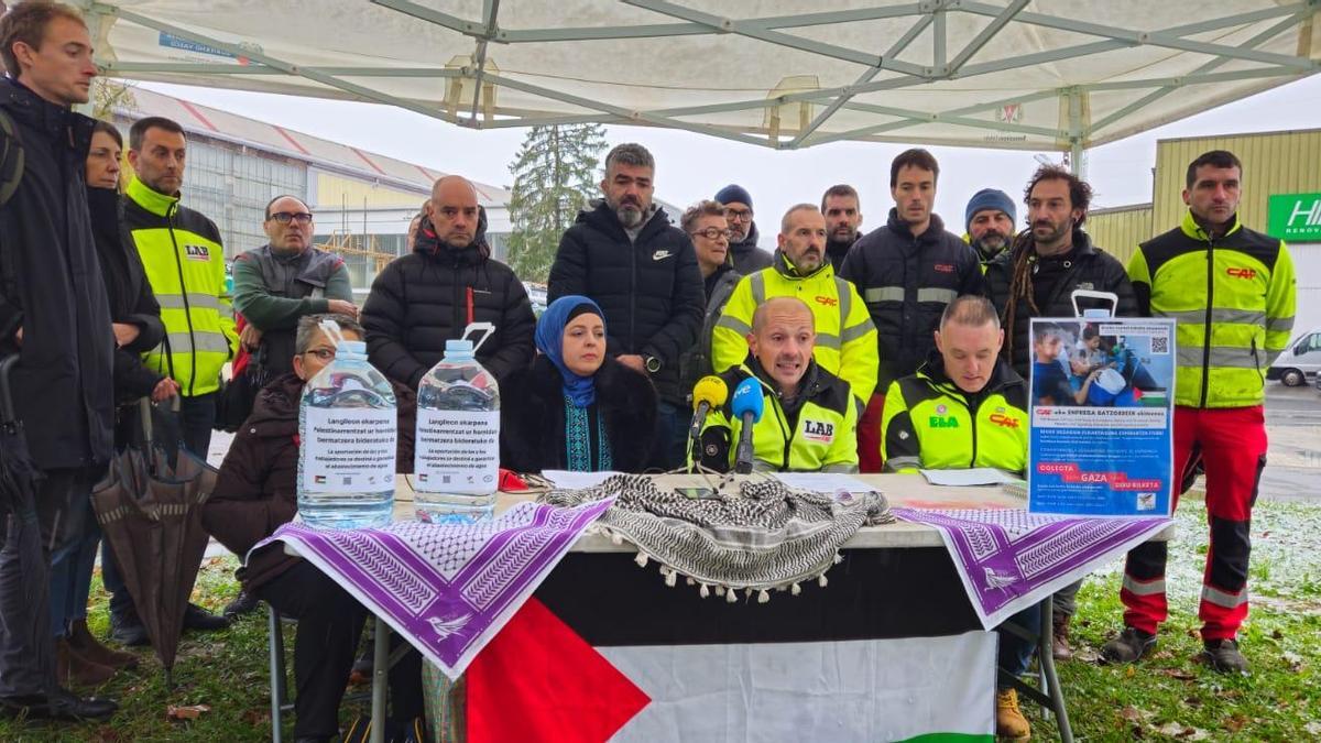 Intervinientes en la rueda de prensa del comité de empresa de CAF.