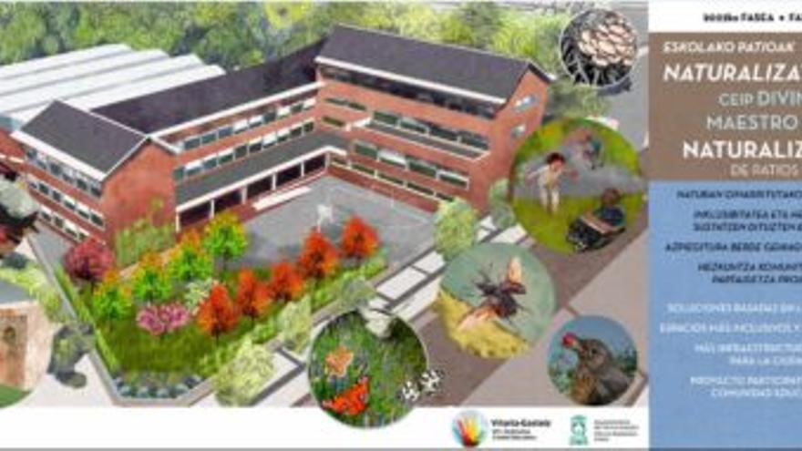 Gasteizko sei eskola-patio berri naturalizatzen ari dira uda honetan