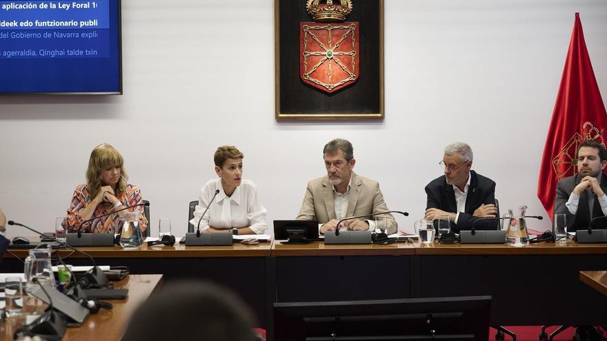 Chivite, en la Comisión de Régimen Foral del Parlamento de Navarra