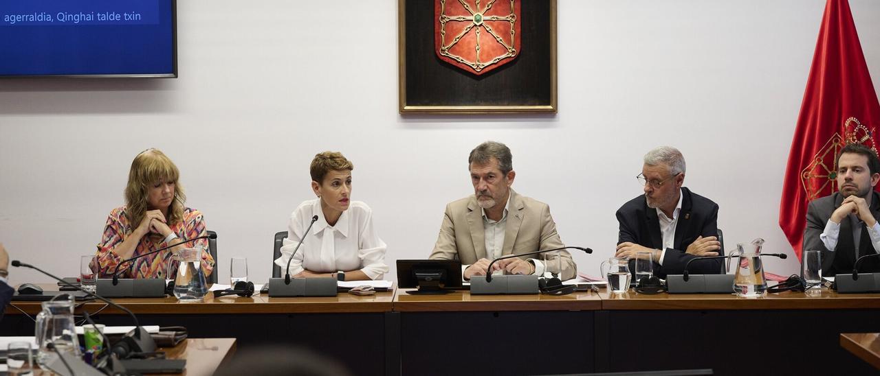 Chivite, en la Comisión de Régimen Foral del Parlamento de Navarra