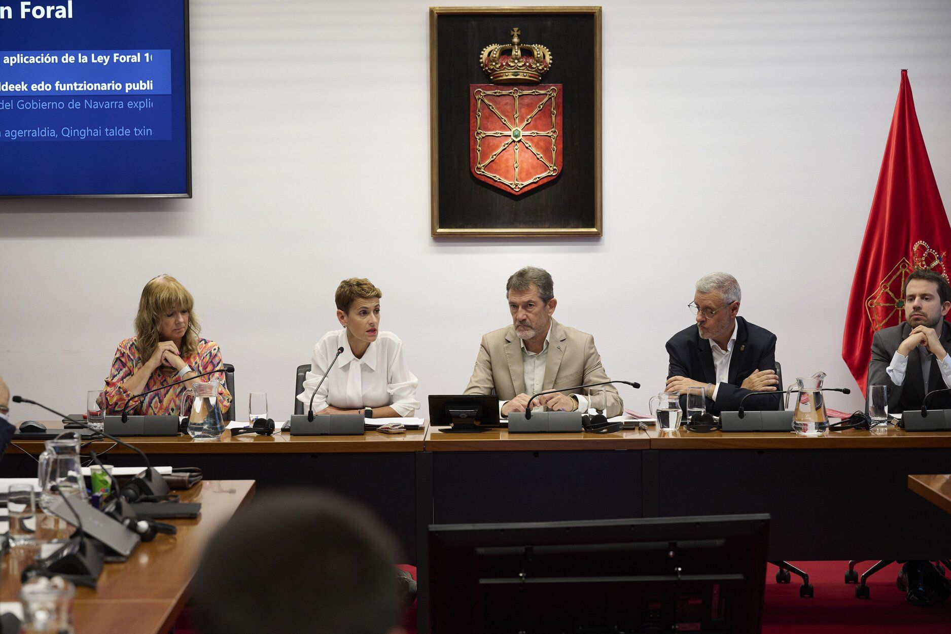 Chivite, en la Comisión de Régimen Foral del Parlamento de Navarra
