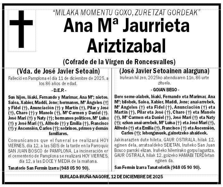 Ana Mª Jaurrieta Ariztizabal