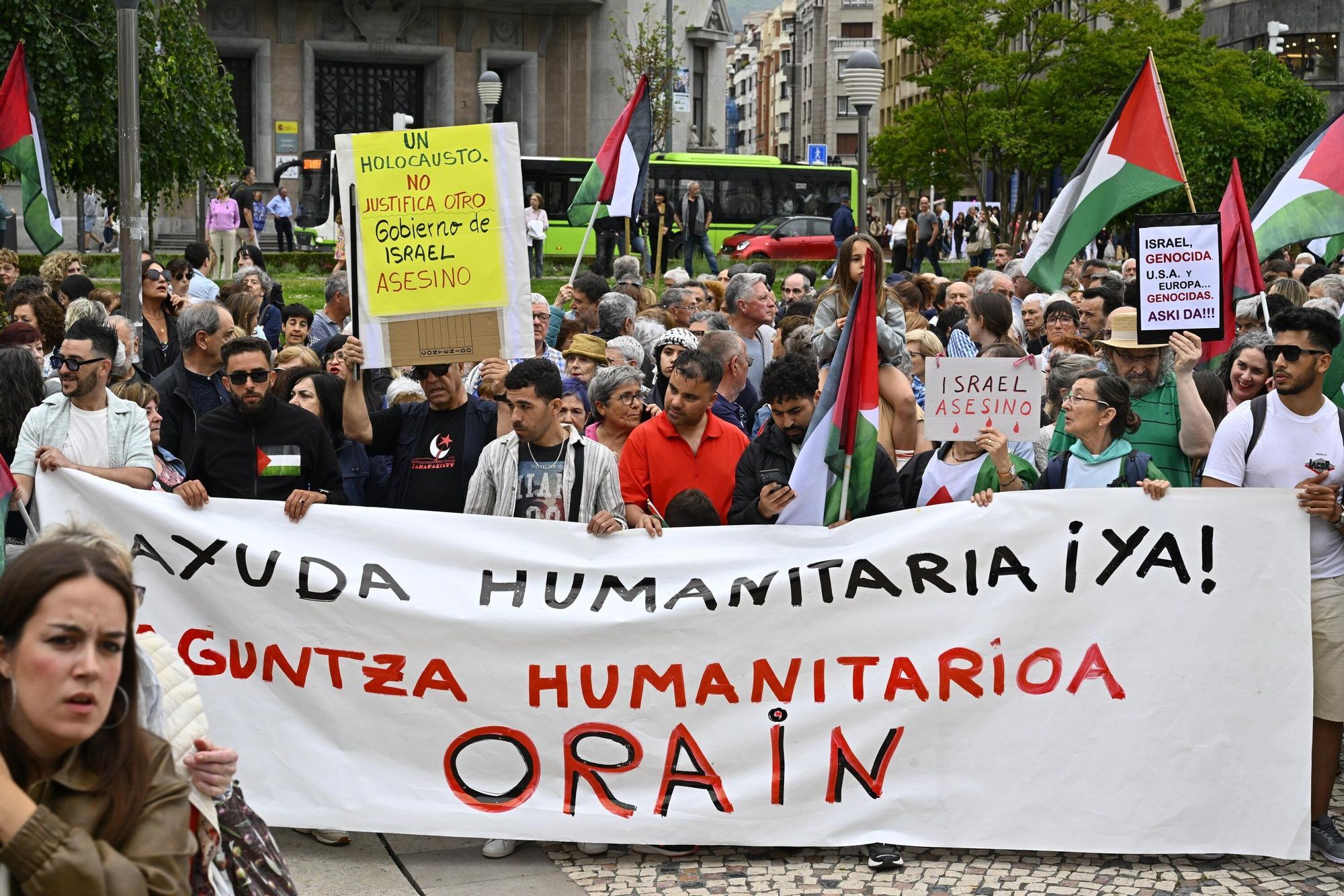 Manifestación en Bilbao para denunciar el "exterminio del pueblo palestino"