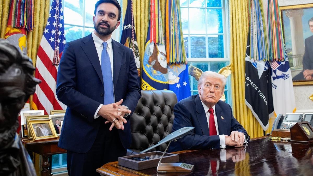 Zohran Mamdani, junto a Donald Trump ayer en el Despacho Oval de la Casa Blanca.