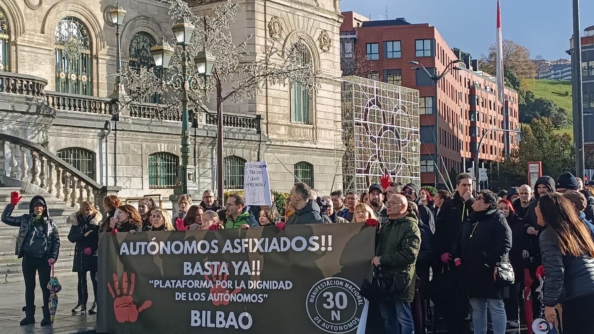 Movilización de trabajadores autónomos en Bilbao